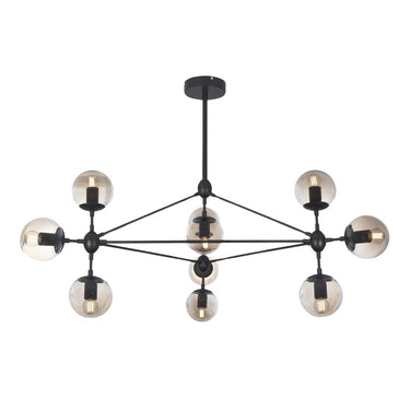 Matt Black Metal with Champagne Colour Glass